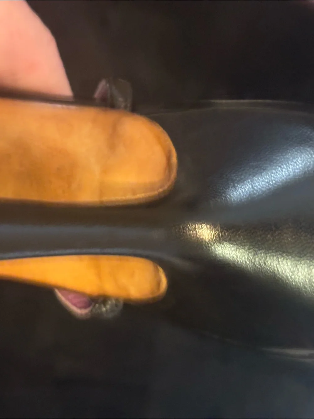 CHANEL Black Leather Pointed Slingback Heels with Pink Insole